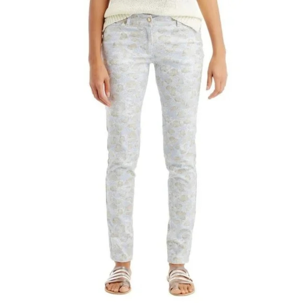 J. McLaughlin Lexi Boa Stretch Skinny Jeans Blue Sand Size 10